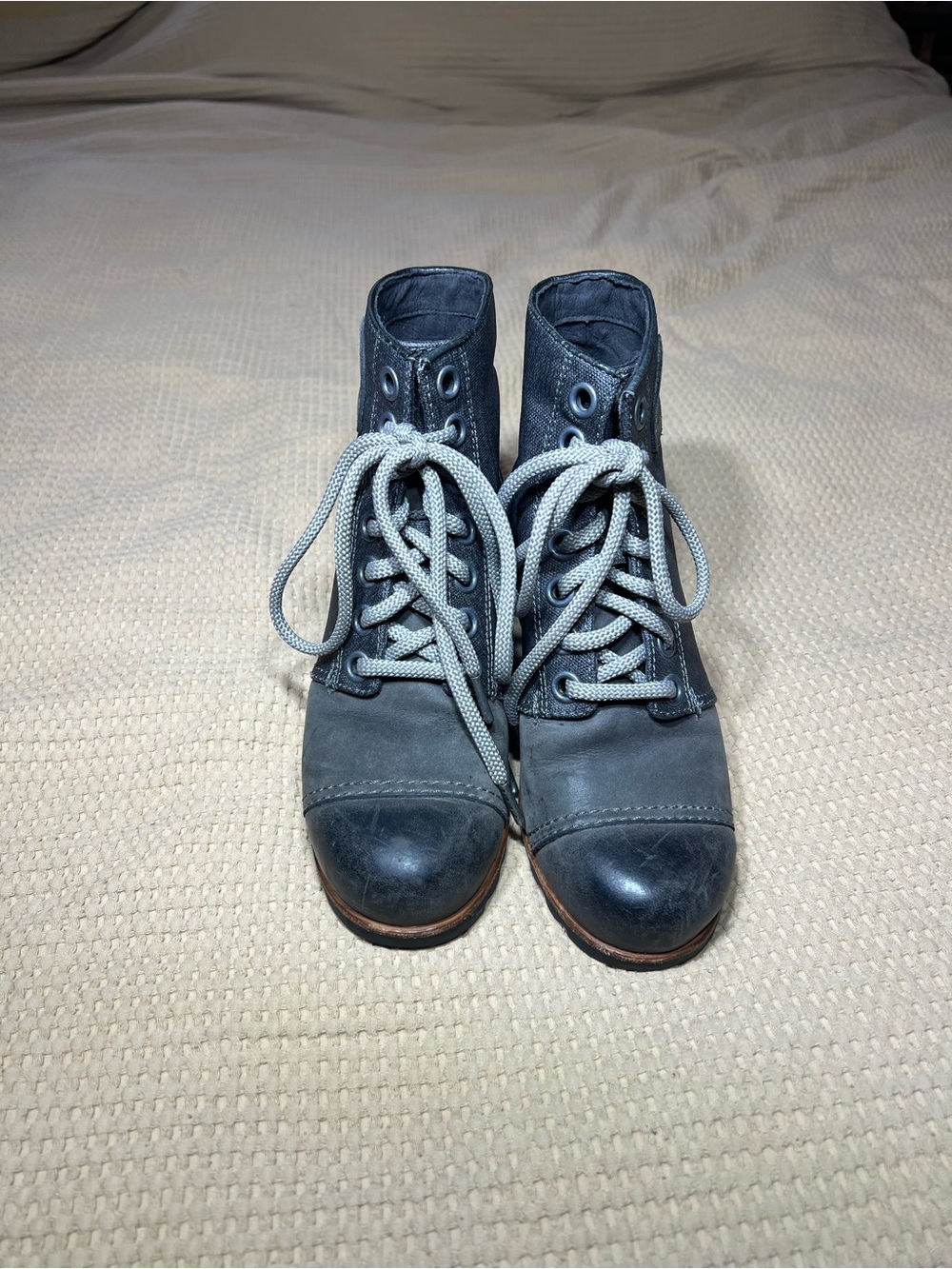 Sorel Gray Lace-Up Women's Ankle Booties